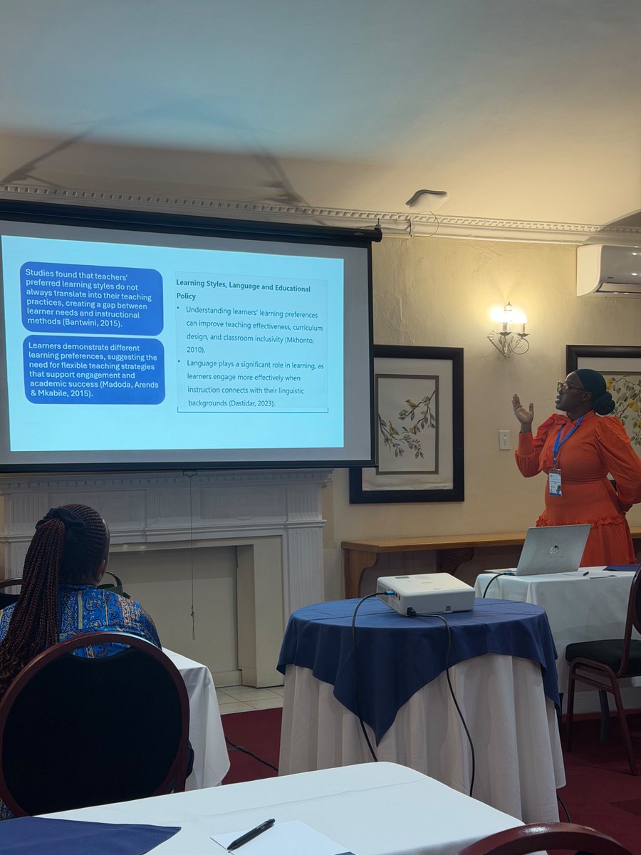 LinguisticUnisa's tweet photo. Congratulations to Ms Dineo Mogajana on presenting her Master’s proposal at the LSSA Conference. Her presentation sparked two rounds of questions and ongoing discussion, with one attendee raising a hand simply to congratulate her. 👏🎓 https://t.co/VREBkk33RJ