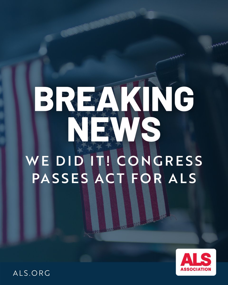 alsassociation's tweet photo. We did it!  The Act for ALS reauthorization was passed by Congress!

Because of ALS advocates like YOU, progress in ALS research continues because of this bipartisan legislation.

Thank you for raising your voice and helping make this victory possible!

#ACTforALS https://t.co/Wcck8YJAQh
