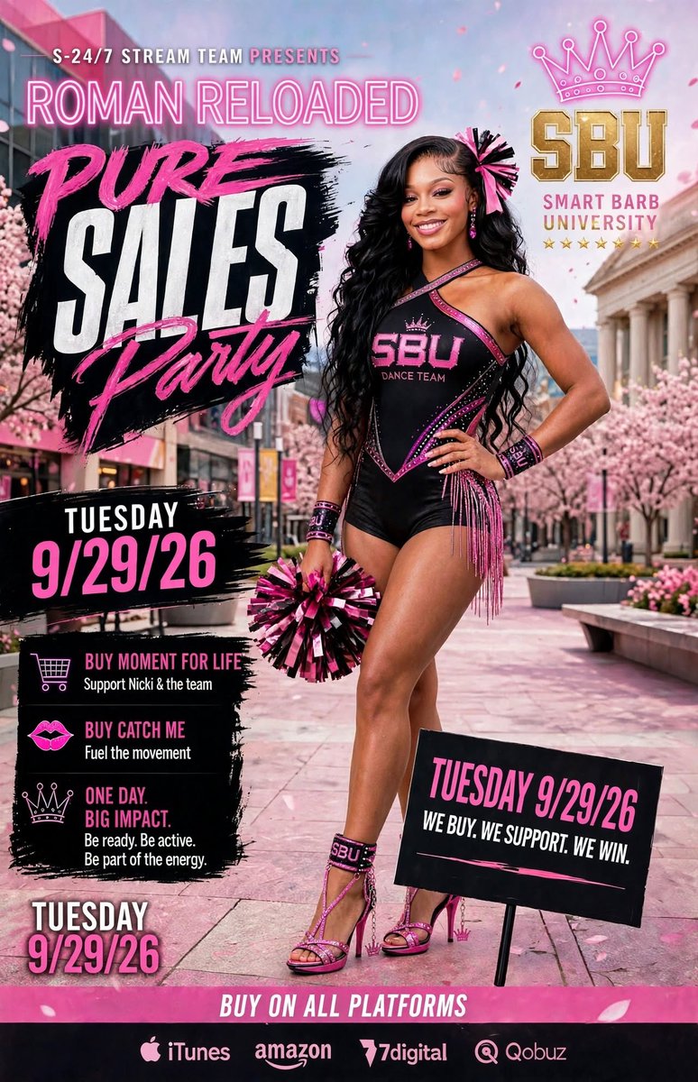 PrettyHustlerzz's tweet photo. Good Morning #CheerSquad π£
Todayβs Streaming Focus Is
π§#RomanReloaded β’ https://t.co/zjqbTYMIV0
π§#RomanReloaded X #PF2 β’ https://t.co/uLNTnbwNiz
π§#RomanReloaded X #MomentForLife X #CatchMe
Ft β’ #QueenRadio & #PF2 β’
https://t.co/5OufnyjvRt
This Week Pure Sales Buying Links ππ
Singles πΏ
π§#CatchMe β’ https://t.co/VxjxNPAvID
π§#MomentForLife β’ https://t.co/VxjxNPAvID
#NickiMinaj #Barbz #BAAB #RomanReloaded