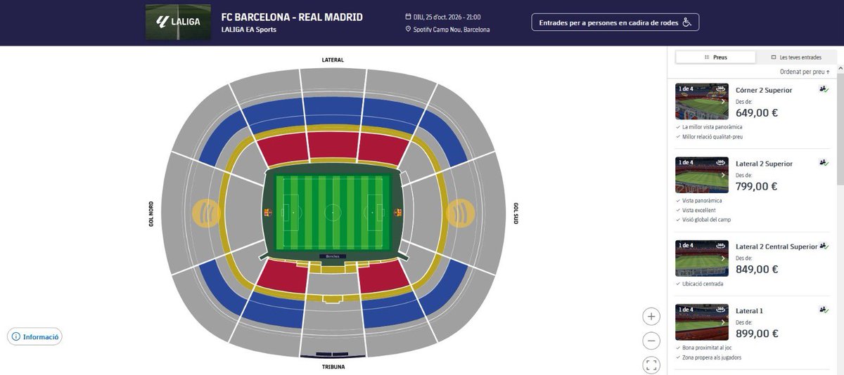 PereMas's tweet photo. ALERTA CLÀSSIC!

Pre-venda “exclusiva” durant 24 hores pels socis del Barça que no tenen abonament.
Els preus van dels 649€ als 999€.

És una presa de pèl majúscula!
Si no volen que els socis vagin al camp, que ho diguin clarament. https://t.co/kPlPDkEjKm