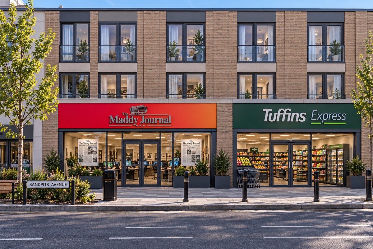 GovMaddytropica's tweet photo. The Maddy Journal HQ and Tuffins Express has finished completion on one of the poshest streets in the country, Sandpits Avenue Maddyshire 💜 https://t.co/cZbocilCNF