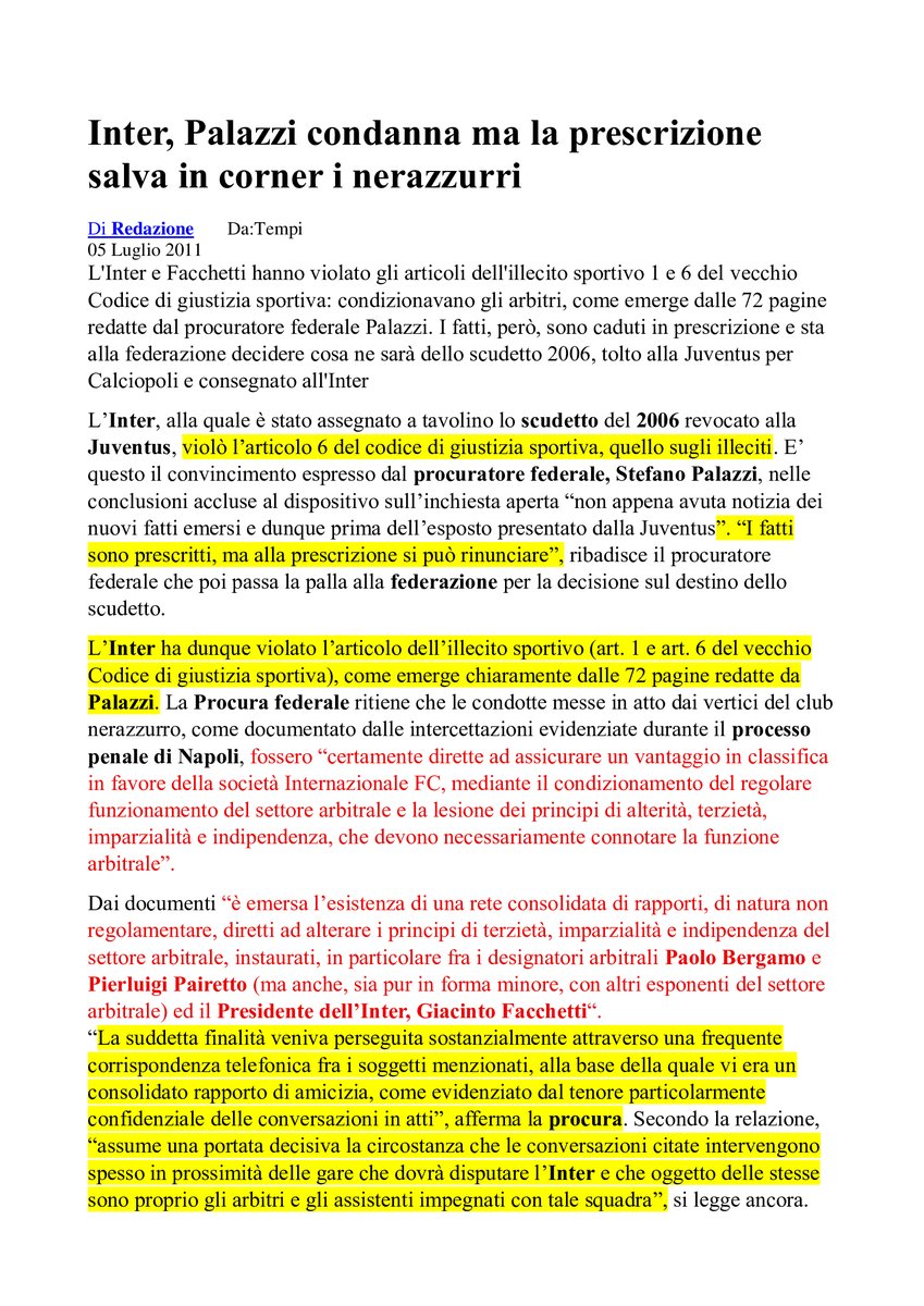 MarcoCento38849's tweet photo. Io vorrei sapere una cosa: visto che stanno per riaprire Garlasco una Storia del 2007, perchè non riapriamo pure Calciopoli dopo tutto quello che abbiamo scoperto dopo? Per la prescrizione? Ma l'etica come diceva qualcuno non va in Prescrizione. Vogliamo Giustizia. https://t.co/i5dNao6sXK