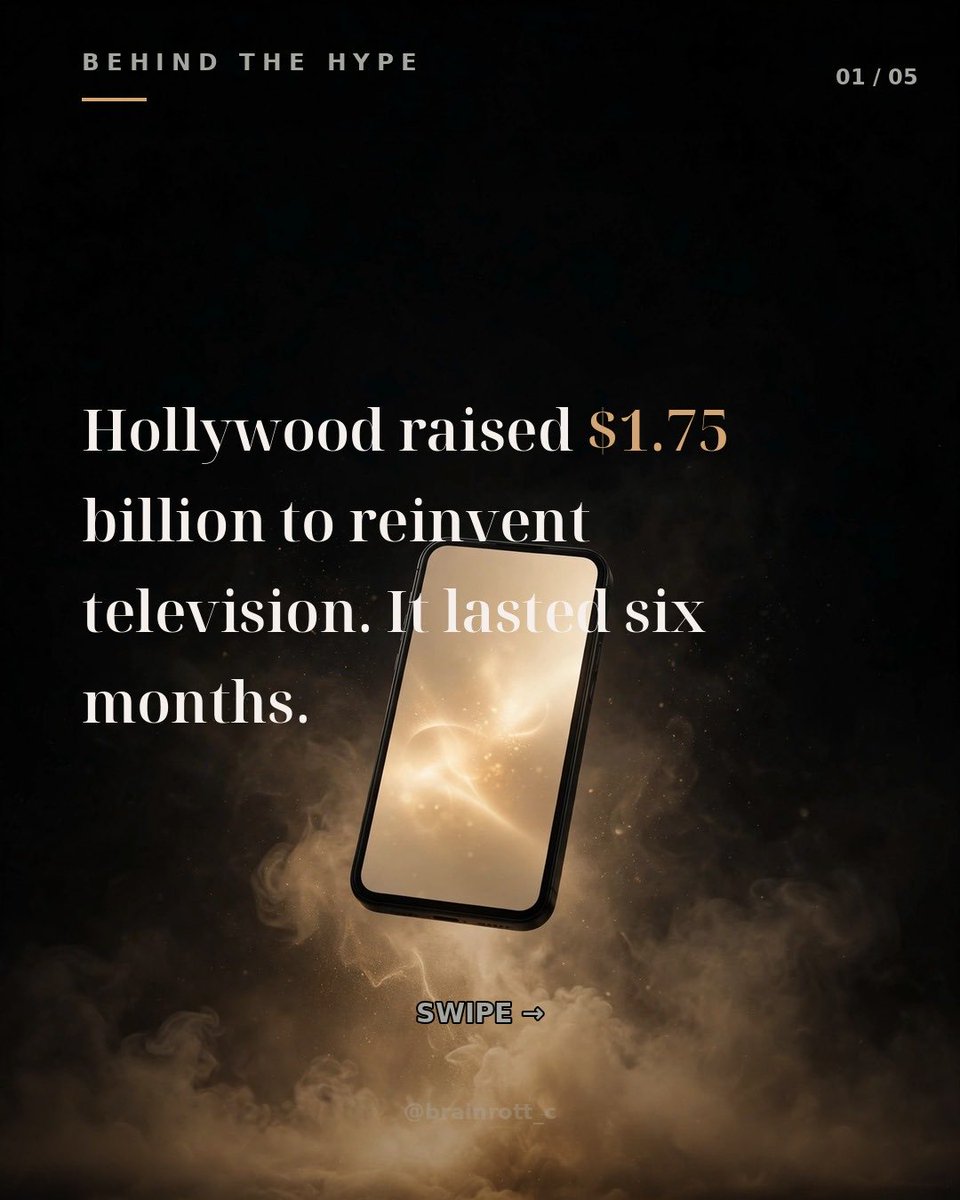 KPuneet20's tweet photo. The punchline: Quibi won two Emmys and still died.
On the shutdown call, staff were told to listen to Get Back Up Again.

Money buys you better mistakes. It doesn't buy you different ones. #behindthehype #quibi #startupstories https://t.co/Ww9O04I4po
