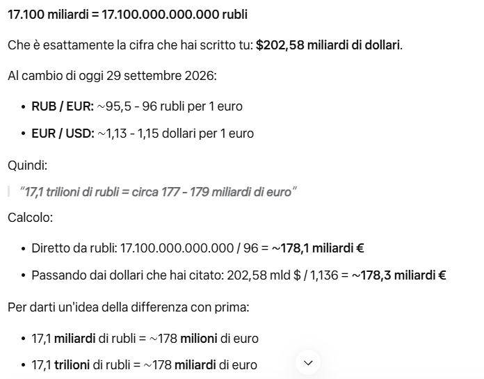 FabSciarratta's tweet photo. @GiovaQuez Guarda che nell'articolo c'è scritto "Russia plans to spend 17.1 trillion roubles ($202.58 billion)"
manco la propaganda giusta Johnny e dai su.
E comunque noi ne spenderemo 800 miliardi in più e lui 178 miliardi prendi questa putin merda. https://t.co/SdZVrDDXpv