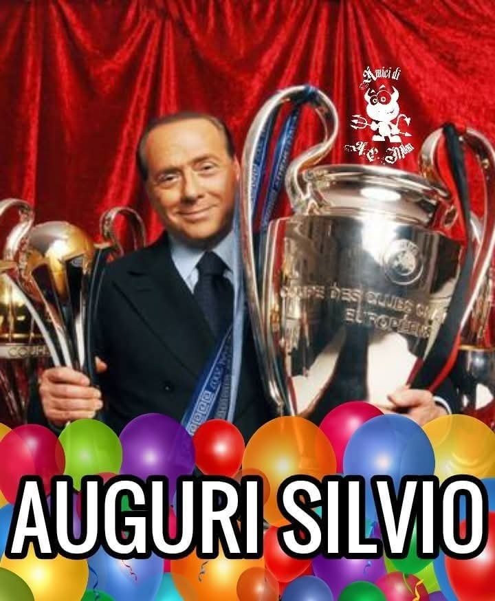 AmiciMilan's tweet photo. 90mo Anniversario della nascita di Silvio Berlusconi.
Proprietario del Milan per 31 anni 1986-2017, ricoprì il ruolo di Presidente per solo 20 anni 1986-2004, 2006-2008.
#AmicidiACMilan #ACMilan #ForzaMilan #MilanoSiamoNoi #SempreMilan https://t.co/5MlMypcrXD