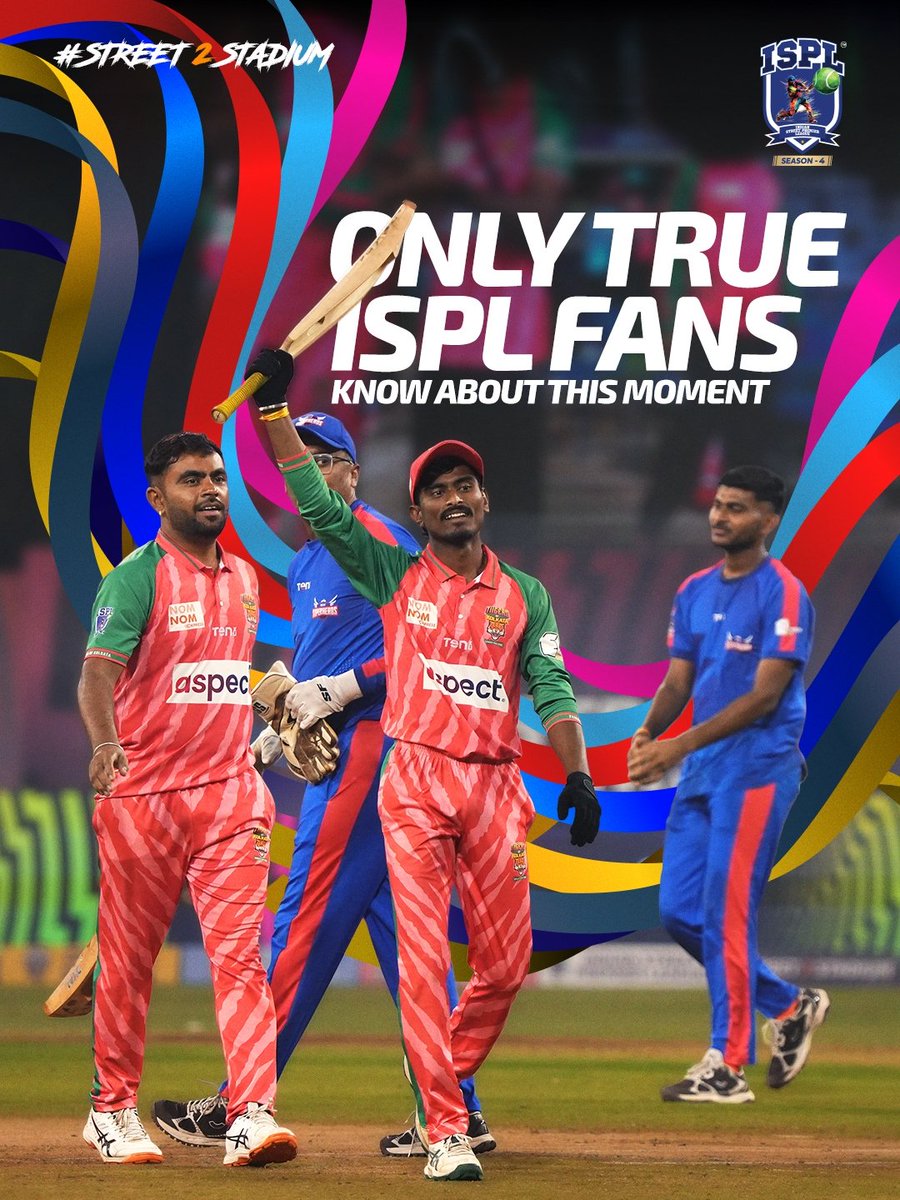 ispl_t10's tweet photo. Some players need time to settle. Mahesh needed one ball ๐ฎโ๐จ
#ISPLT10 #Street2Stadium #NewT10Era #Season4
#DikhaApnaGame https://t.co/zbMmeFpw91