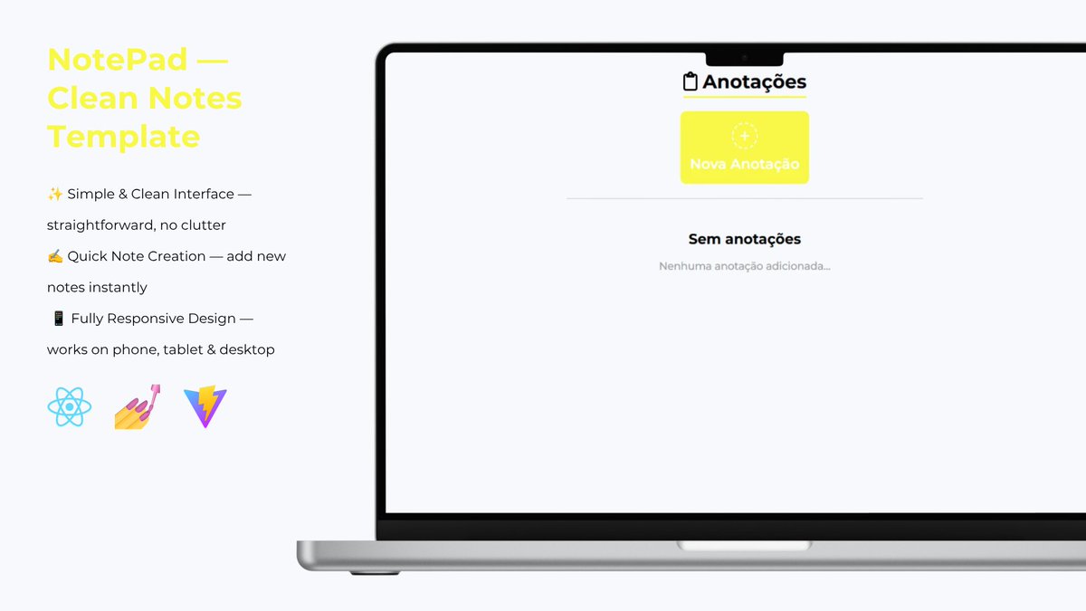 eduardo_002112's tweet photo. Your simple, reliable notepad π
β¨ Clean interface
β¨ Auto-saves your notes
β¨ Mobile-friendly
$9.99 β https://t.co/3KEb6PnDZP
#notepad #productivity #coding #webdev #templates https://t.co/rtufQ3zydU