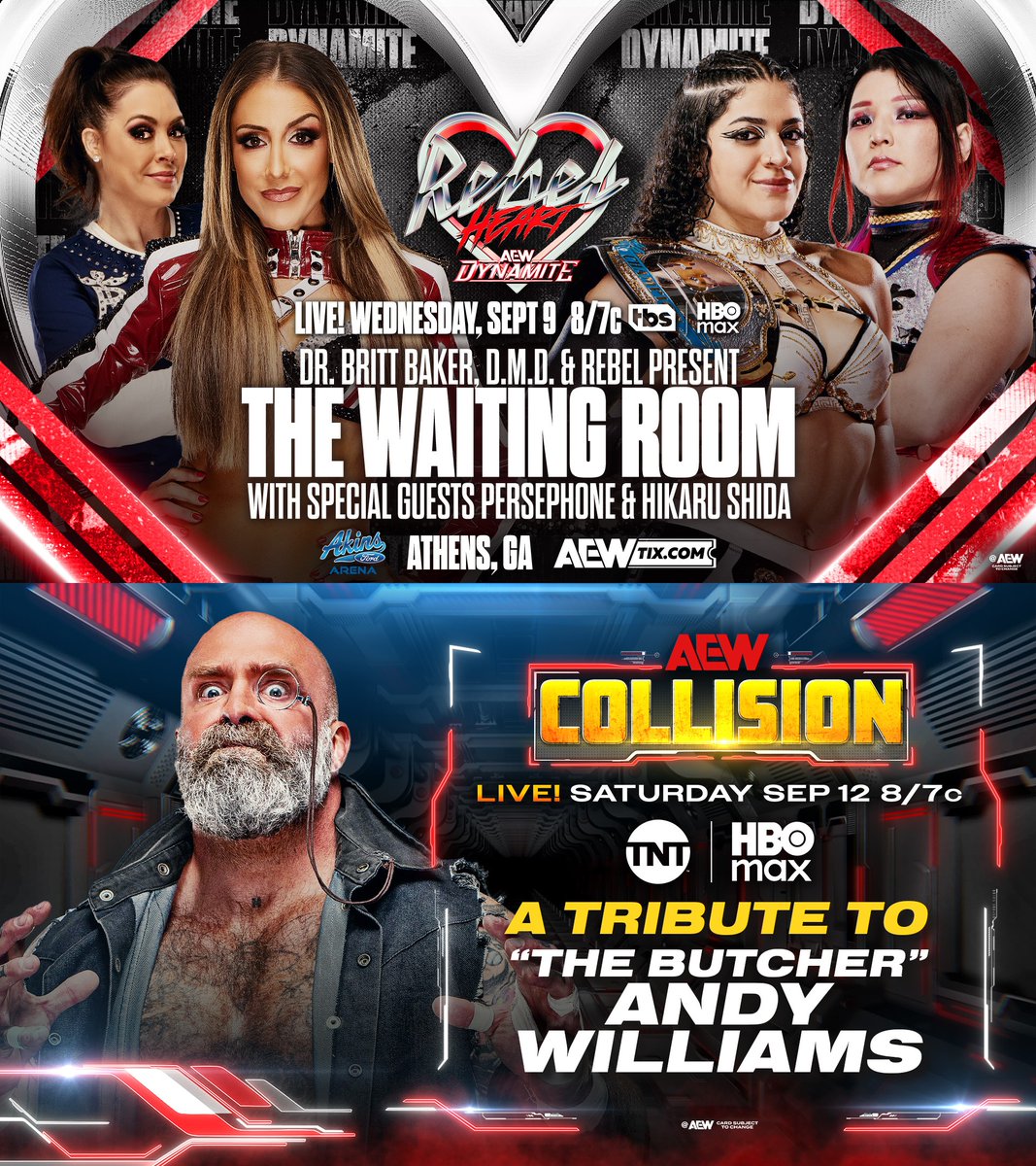 TheDrainmaker's tweet photo. THREE tribute shows in the same month.
September 9, 12 and 30.

So heartbreaking. Cannot even imagine what this AEW roster must be going through.
God bless all their friends &amp; families. ♥️ https://t.co/4SAm9EaPqy