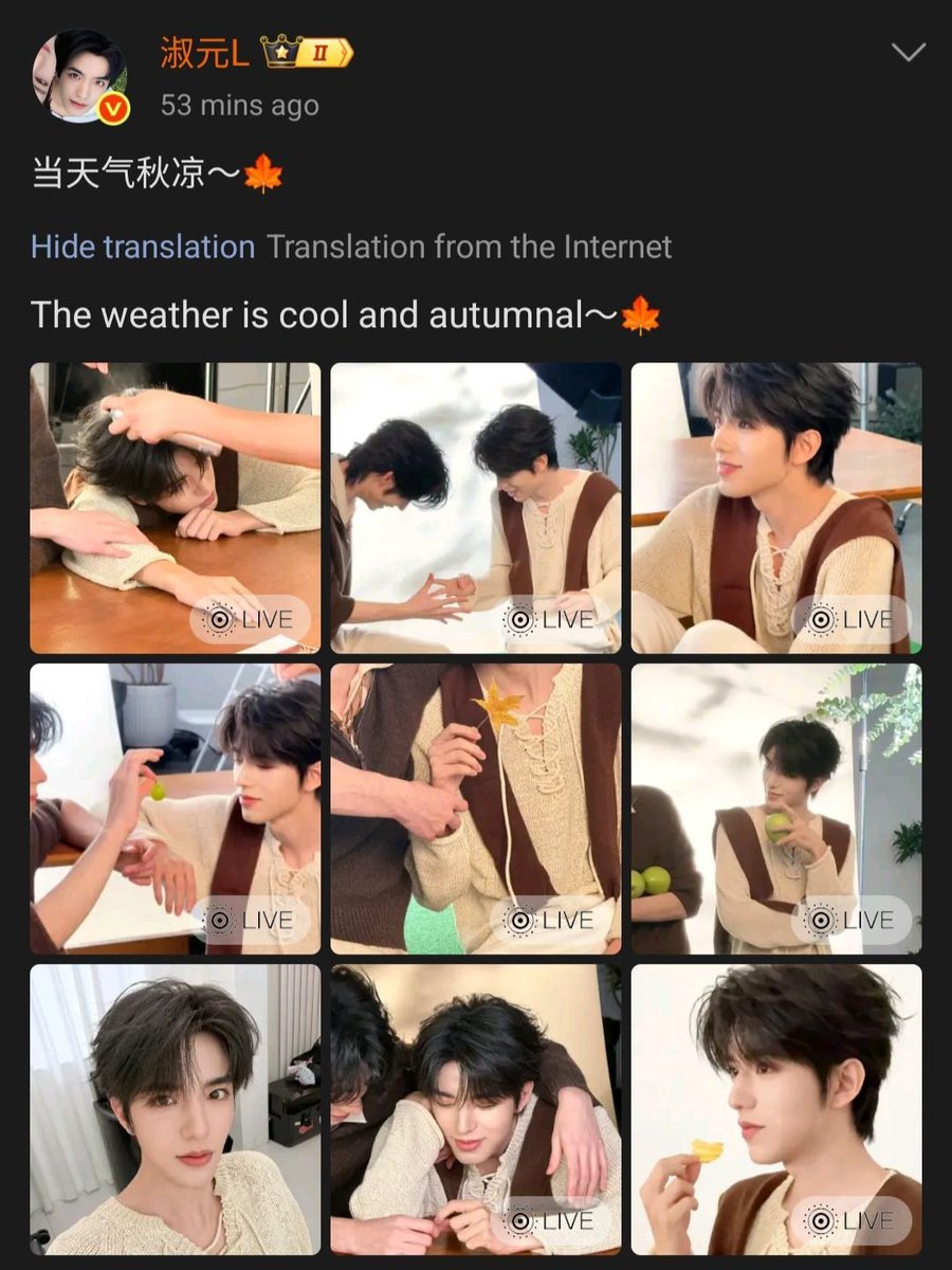 ShuYuanMY's tweet photo. ShuYuan Weibo update | 29092026

📷 ShuYuan : The weather is cold and autumnal ~🍁

#淑元 #shuyuan 
#yuyuan #shuyuanmy https://t.co/GlbOGMNxv5
