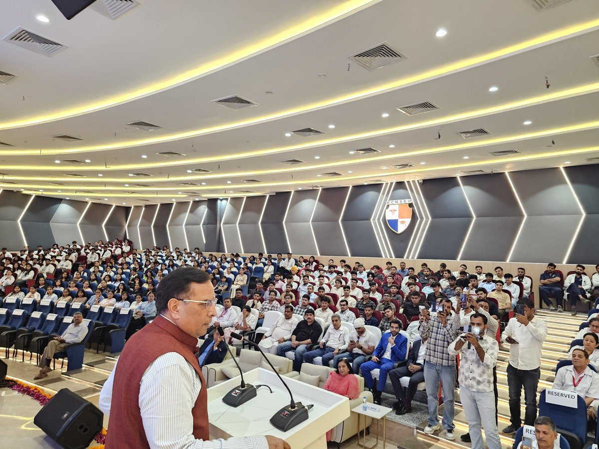 CaptAbhimanyu's tweet photo. 📍𝑱𝒉𝒂𝒋𝒋𝒂𝒓
Today, I attended the inauguration of 
the academic session for newly admitted MBBS students under ‘Abhyuday-2026’ at World College of Medical Sciences & Research and Hospital, Jhajjar, and interacted with the students. On this occasion, I also inaugurated the Modular Operation Theatre.

The programme was graced by the esteemed presence of Former Rajya Sabha MP Smt.  @officekiran  Ji.

Medical education is not limited to acquiring knowledge and skills; it is also a field of service, compassion, and dedication to humanity. I am confident that these young doctors will make a meaningful contribution to society and the nation through their talent, hard work, and spirit of service.

Heartiest best wishes to all the newly admitted students for a bright future and a successful medical career. 💐🙏
@NitinNabin @BJP4India @BJP4Haryana @blsanthosh @AmitShah @smritiirani