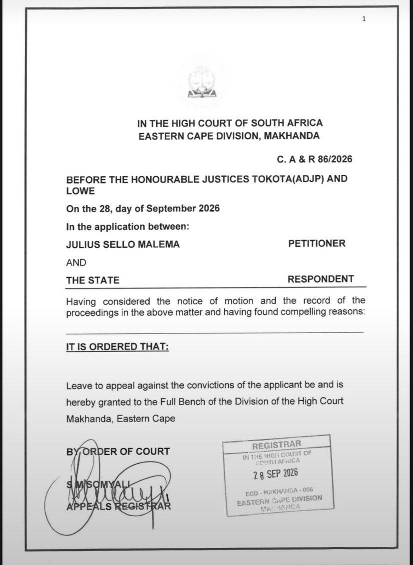 zizipho50's tweet photo. 🚨Breaking News🚨

EFF President Julius Malema has been granted leave to appeal his firearm conviction🔥🔥🔥 https://t.co/hQfAcNleQB