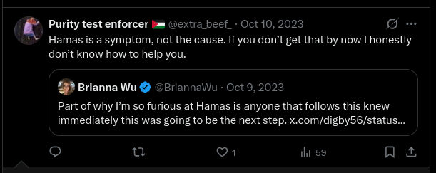 b4dchan's tweet photo. you after October 7th:
"I have never been more behind the DSA than now. Anyone with half a brain understands the difference between supporting Palestinians right to exist and supporting Hamas violence"

me, the 'sus Zionist op' after O7: "Uncritical support to Hamas!"

🤡🤡🤡🤡🤡 https://t.co/fkQGg9Kue1