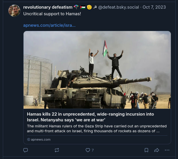 b4dchan's tweet photo. you after October 7th:
"I have never been more behind the DSA than now. Anyone with half a brain understands the difference between supporting Palestinians right to exist and supporting Hamas violence"

me, the 'sus Zionist op' after O7: "Uncritical support to Hamas!"

🤡🤡🤡🤡🤡 https://t.co/fkQGg9Kue1