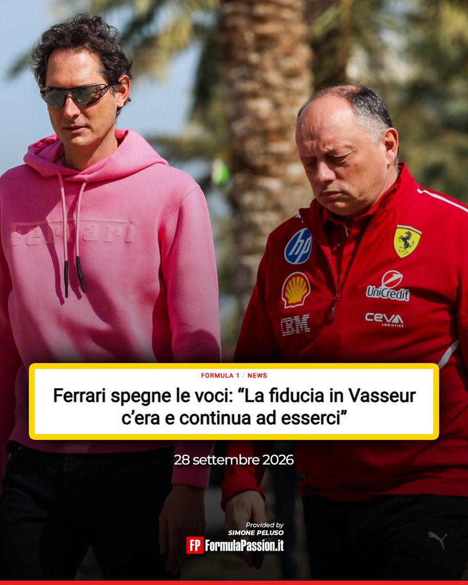 PelusoF1's tweet photo. 👀 ANALOGIE E DIFFERENZE

È arrivata oggi dalla Ferrari la rinnovata fiducia a Frédéric Vasseur dopo le speculazioni recenti alimentate dalla presunta candidatura di Christian Horner.

Vista l'esperienza del recente passato con Mattia Binotto, è lecito chiedersi che valore effettivamente ha la conferma del team principal 😏

#F1 #Ferrari