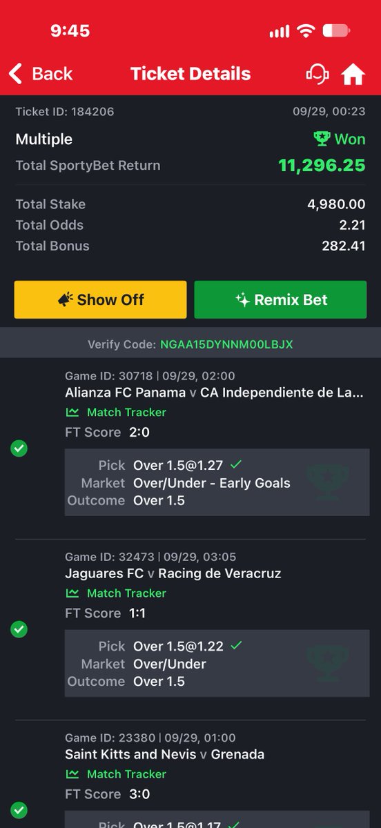 nnvictory001's tweet photo. I asked SportyClaw AI to give me 5 odds surest midnight games 
It said "it can only give me 2 odds as surest not up to 5 odds" 
Due to the kind of games available yesterday night most aren't safe 

Well .... Booom again joorr 😁🥳🥳 https://t.co/11k4mXXHHu