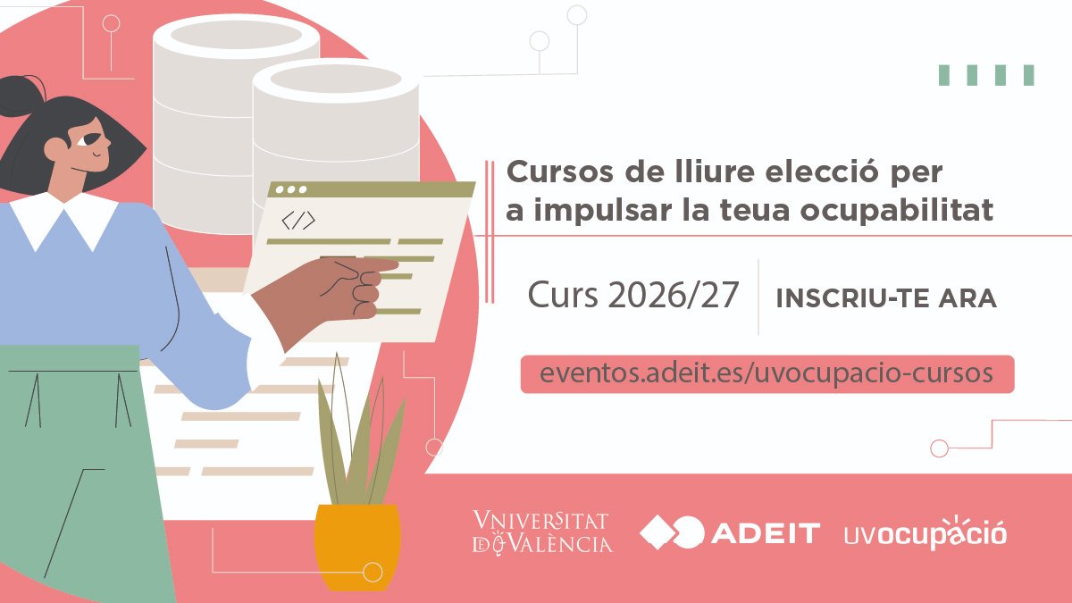 UVocupacio's tweet photo. 🚀Posem en marxa un nous cursos per a 𝘱𝘰𝘵𝘦𝘯𝘤𝘪𝘢𝘳 𝘭𝘢 𝘵𝘦𝘶𝘢 𝘰𝘤𝘶𝘱𝘢𝘣𝘪𝘭𝘪𝘵𝘢𝘵 i 𝘢𝘫𝘶𝘥𝘢𝘳-𝘵𝘦 𝘢 𝘥𝘦𝘴𝘦𝘯𝘷𝘰𝘭𝘶𝘱𝘢𝘳 𝘤𝘰𝘮𝘱𝘦𝘵𝘦̀𝘯𝘤𝘪𝘦𝘴 cada vegada + valorades
📅 Inscripcions obertes
👉 Consulta tota l'oferta: https://t.co/5ZBAJBXUeA https://t.co/LsUL6jfqjZ