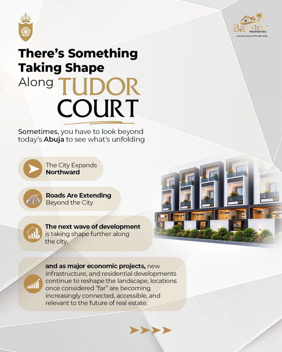 alpha_co_corp's tweet photo. Tudor Court | Lifecamp, Abuja

Middle from ₦250M
Corner from ₦300M

Semi-finished &amp; Finished options
Flexible payment plans

The next wave of Abuja is already happening here.
DM to book inspection.
#GloryDaysAreBack #Lifecamp #NigeriaRealEstate #PropertyInvestment #RenewedHope https://t.co/OayZGbtcKj