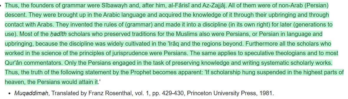 JuckFewsBOS's tweet photo. @symolp_enjoy @Moongesh @bot3476521967 Your own prophet and "Arab" scholars acknowledged that Persians are the superior people and Arabs are low-IQ retards. lmao https://t.co/XlkNzpBycn