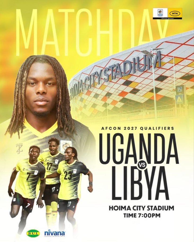 OgwangOgwang's tweet photo. Today, the new Hoima City Stadium will host its first international match as @UgandaCranes🇺🇬 takes on Libya 🇱🇾  in a 2027 AFCON qualifier. 

This is surely a dream come true, and I am excited about this historic milestone. I urge Ugandans to turn up in huge numbers and be part of the dream, but also take some time off to explore the beautiful Hoima City and support the local economy.

But most importantly, Hoima City Stadium is still a delicate egg, let us use the facility responsibly. Catch you there!
