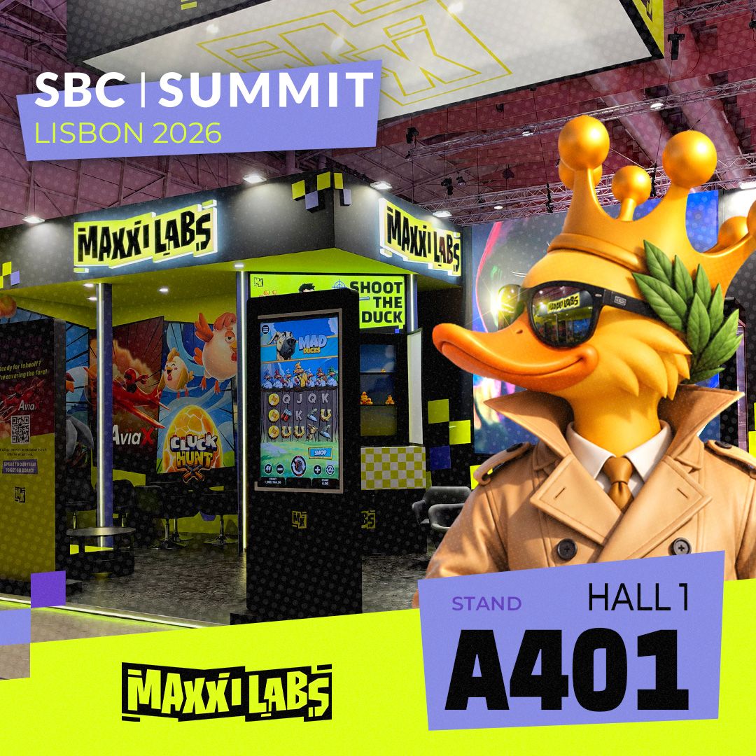 maxxilabs's tweet photo. It's go time for Maxxi Labs at SBC Lisbon 🏃‍➡️  Come visit our booth and Shoot the Duck!

18+ only | Please Gamble Responsibly https://t.co/zpN4FeklhB 
#MaxxiLabs #MadDucks #SBC2026 https://t.co/M9Y5pL7wtr