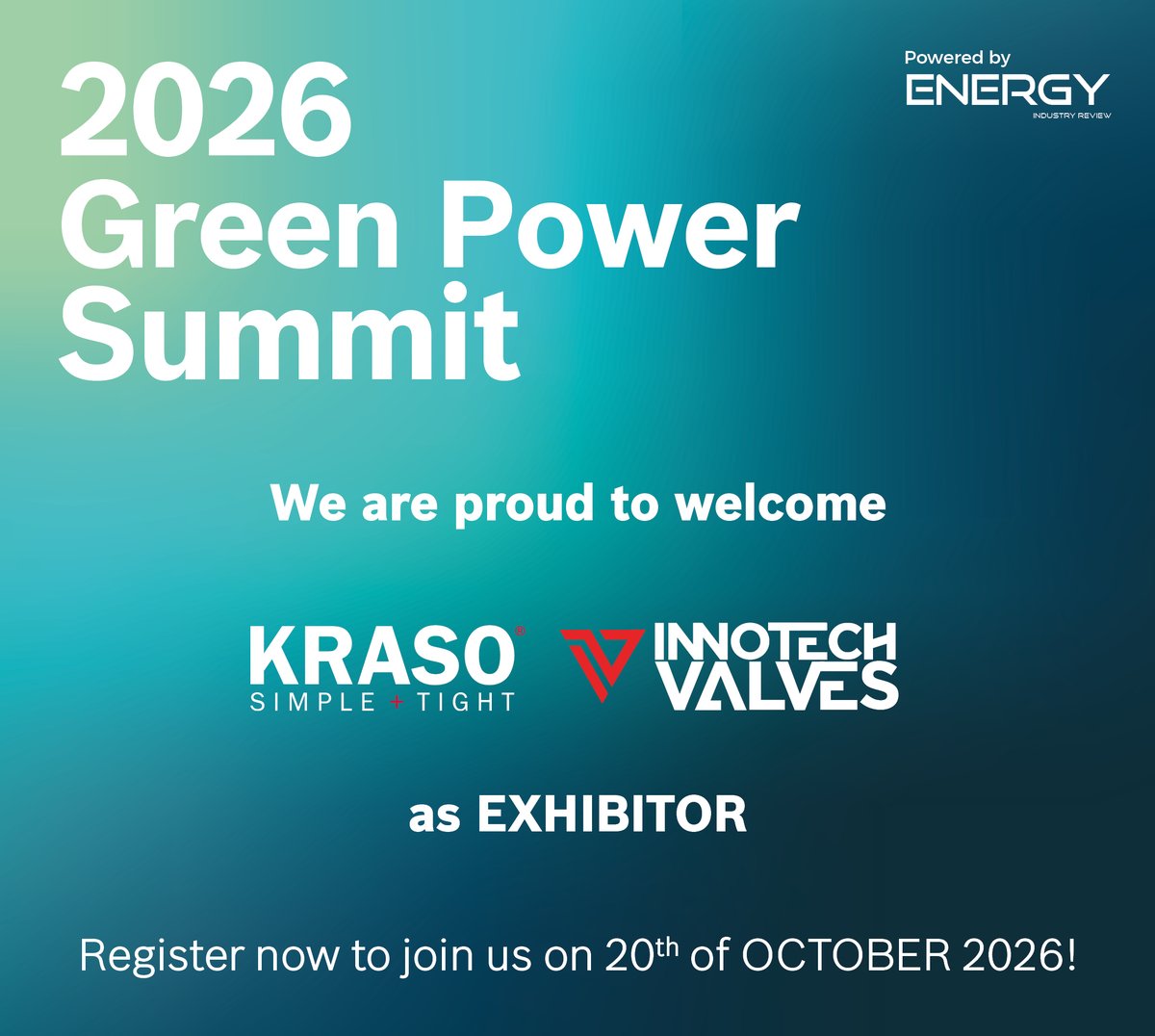 EnergyInReview's tweet photo. KRASO GmbH &amp; Co. KG joins Green Power Summit 2026 as EXHIBITOR.

Get your ticket here: https://t.co/Z50yTFCsXu https://t.co/jemnd6l9G6