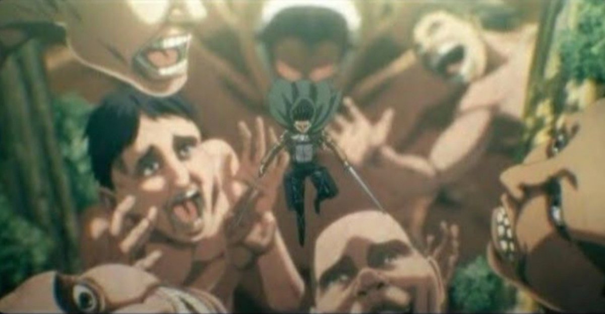 iamjudyyyyyyyy's tweet photo. How do I explain to someone who hasn't watched AOT that this fight was nothing for Levi? https://t.co/J3pa9d5fOF