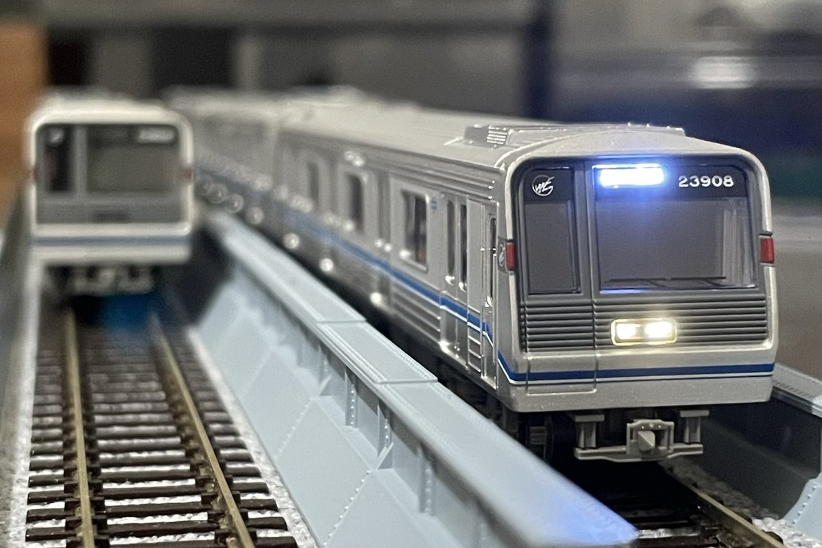 JJ_SR20model's tweet photo. 四つ橋線の23系が入線しました
大阪市交時代の車両を買うのは何気に久々
気づけば新20系列も(OTS系含め)7本目に…
そろそろ21系や25系も欲しくなります https://t.co/gIENo1SPBH