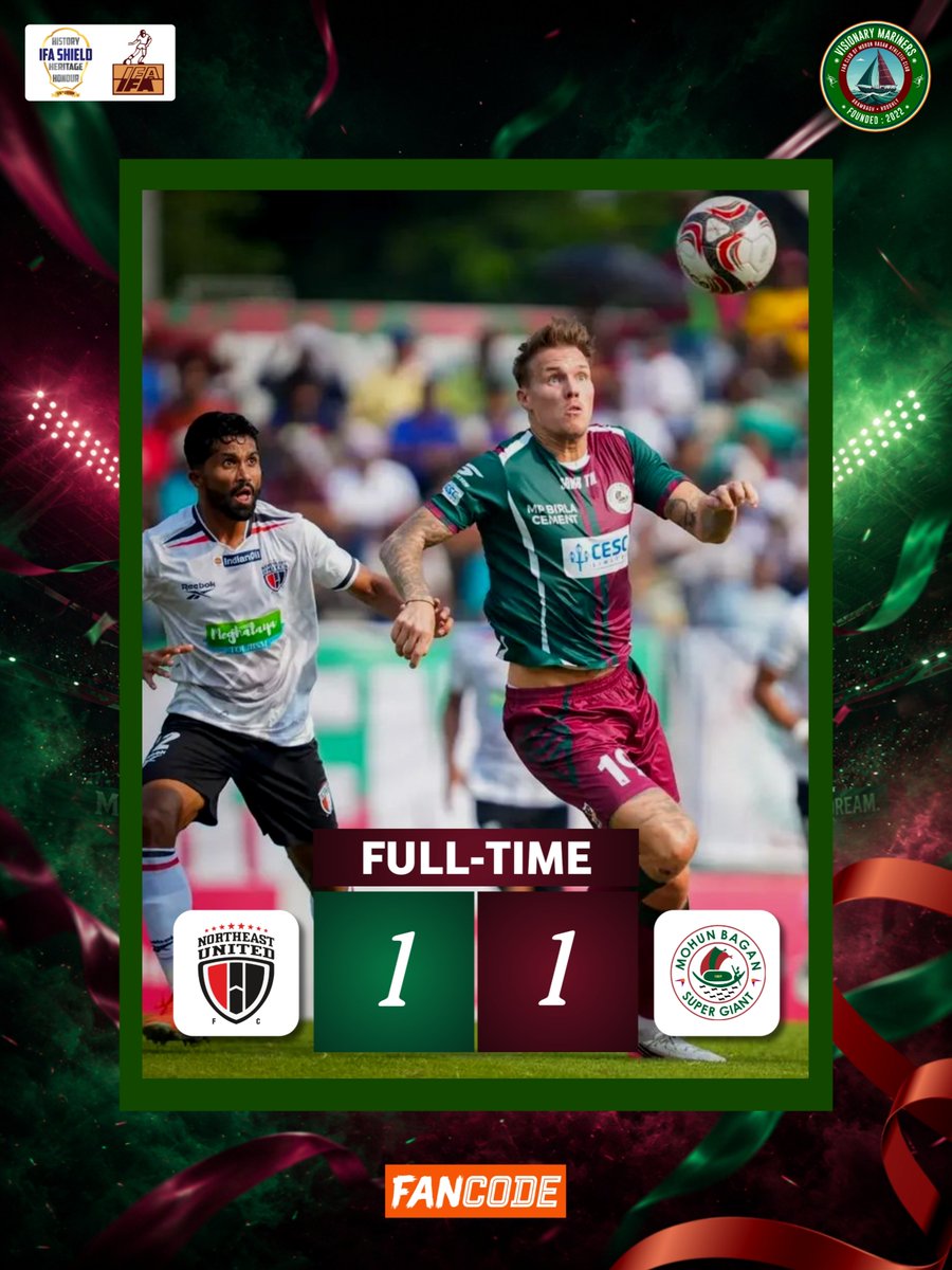 v_mariners's tweet photo. FULL-TIME!!!

Joy Mohun Bagan 💚 ❤️ 
.
.
.
#MohunBagan #আমরাসবুজমেরুন #mohunbagansg #visionarymariners #MBSG #IFAShield2026 https://t.co/5Eb6dHMm6U