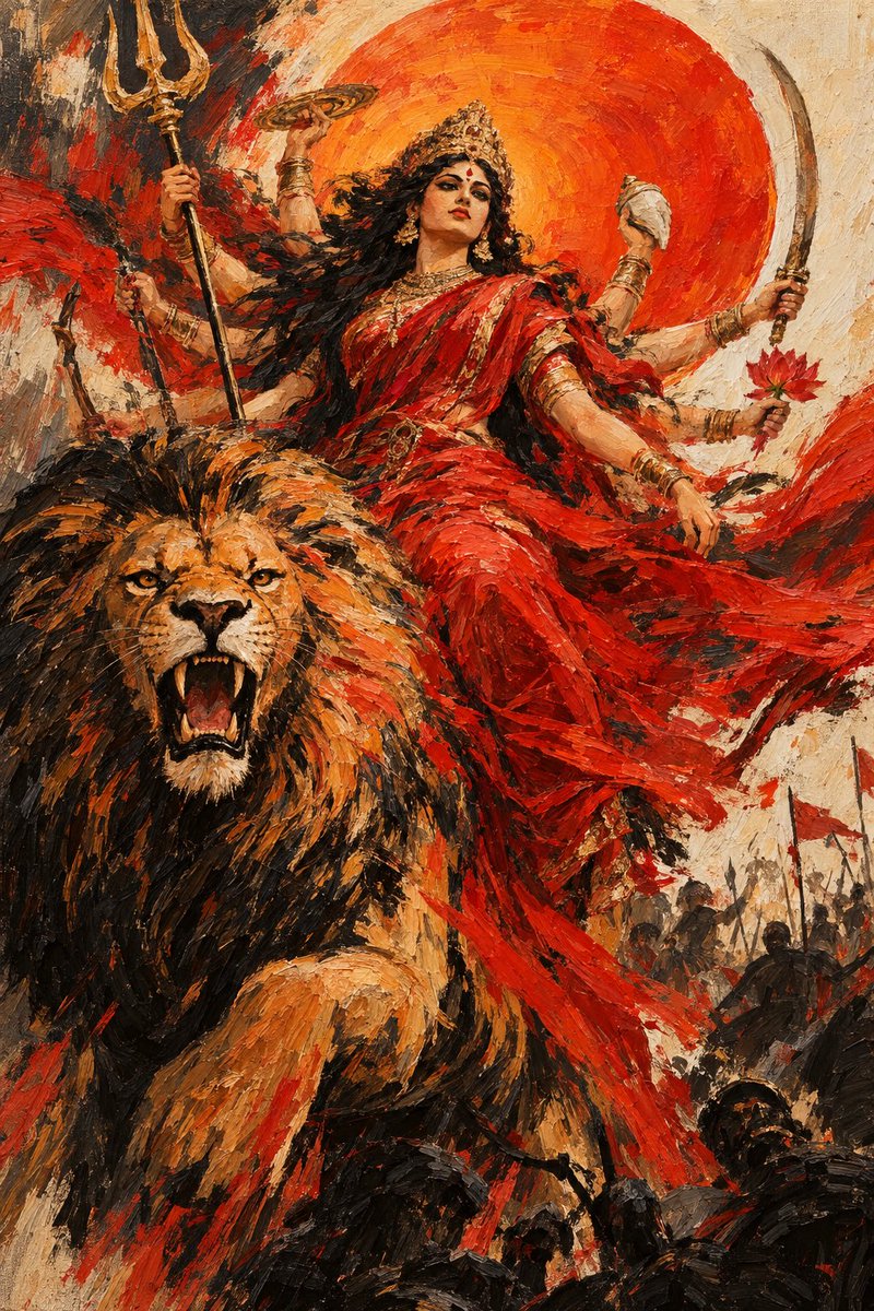 itsSSS1510's tweet photo. Maa Shakti 🙏 strength, grace &amp; divine energy. ❤️‍🔥✨

🎨 Crafted with @AdobeFirefly @AdobeLive_ 
#adobefirefly #communityxadobe https://t.co/EQQ3owsP0N