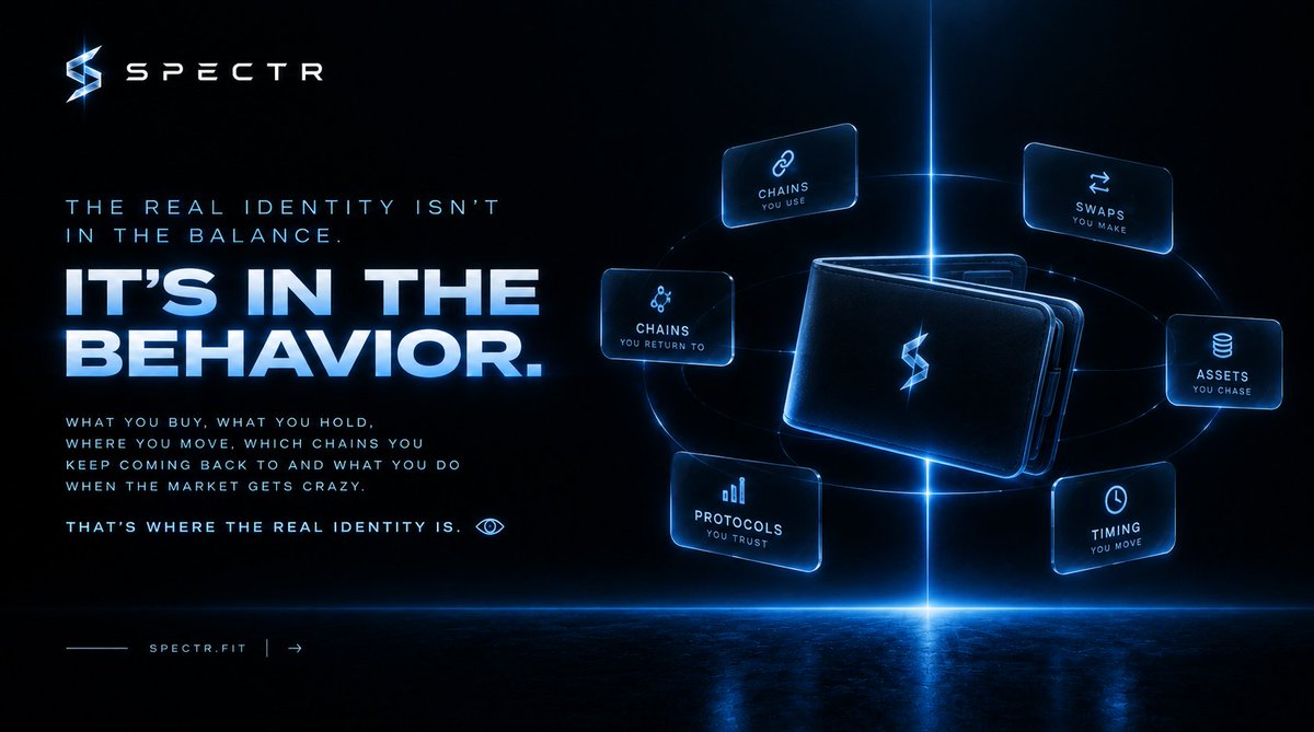SPECTR002's tweet photo. The interesting part about a wallet isn’t the balance. it’s the behavior behind it, what you buy, what you hold, where you move, which chains you keep coming back to and what you do when the market gets crazy. 

That’s where the real identity is.
https://t.co/PU2j0nRSOn https://t.co/EryDSyHFSo