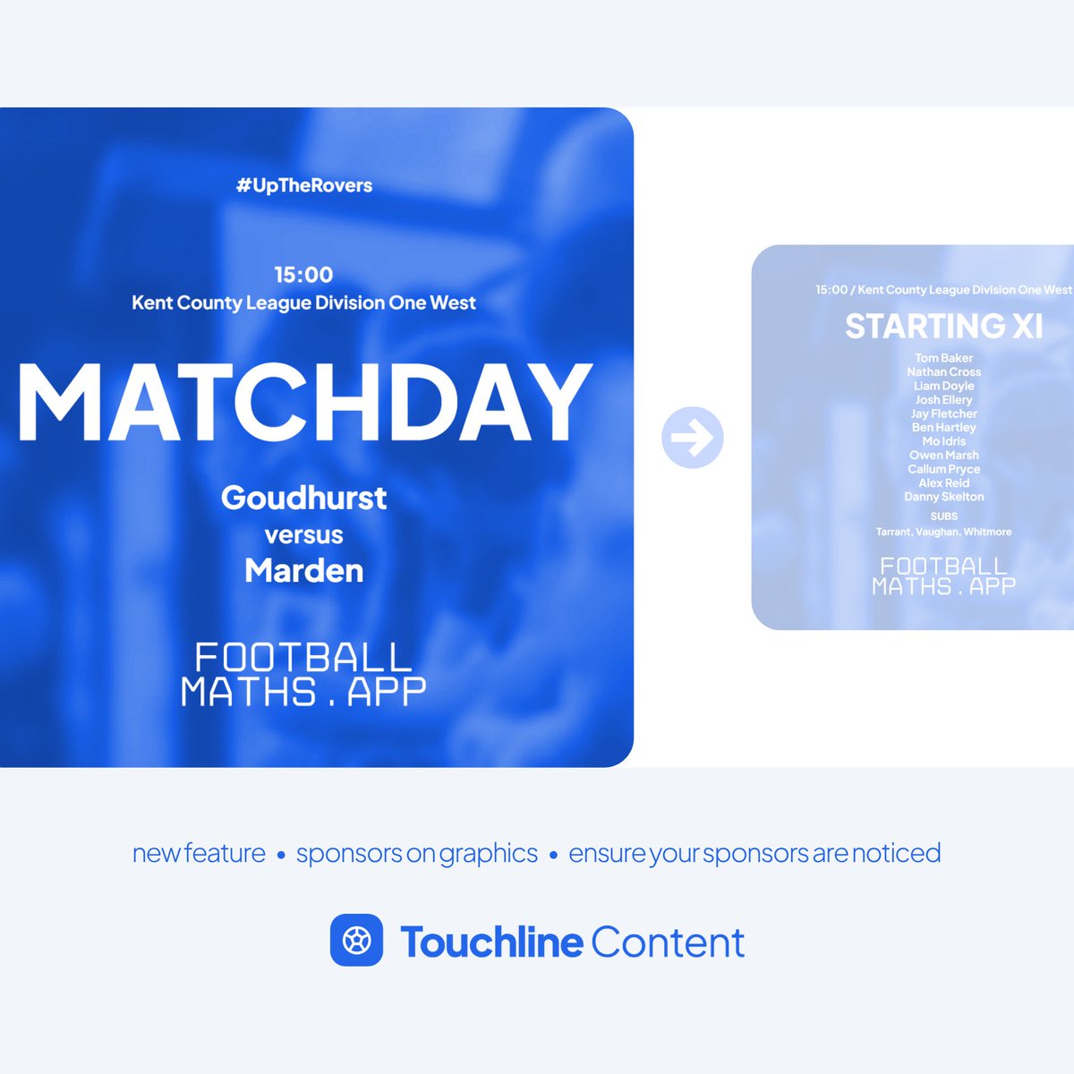 NonLeagueApps's tweet photo. v2.0.0 of https://t.co/2NcYhsRhtN

✅ Interactive pinboard
✅ Sponsors on generated graphics

Several additions/fixes were made. Changelog details are in the footer. Happy social media-ing! #NonLeague https://t.co/MshubvcWUb
