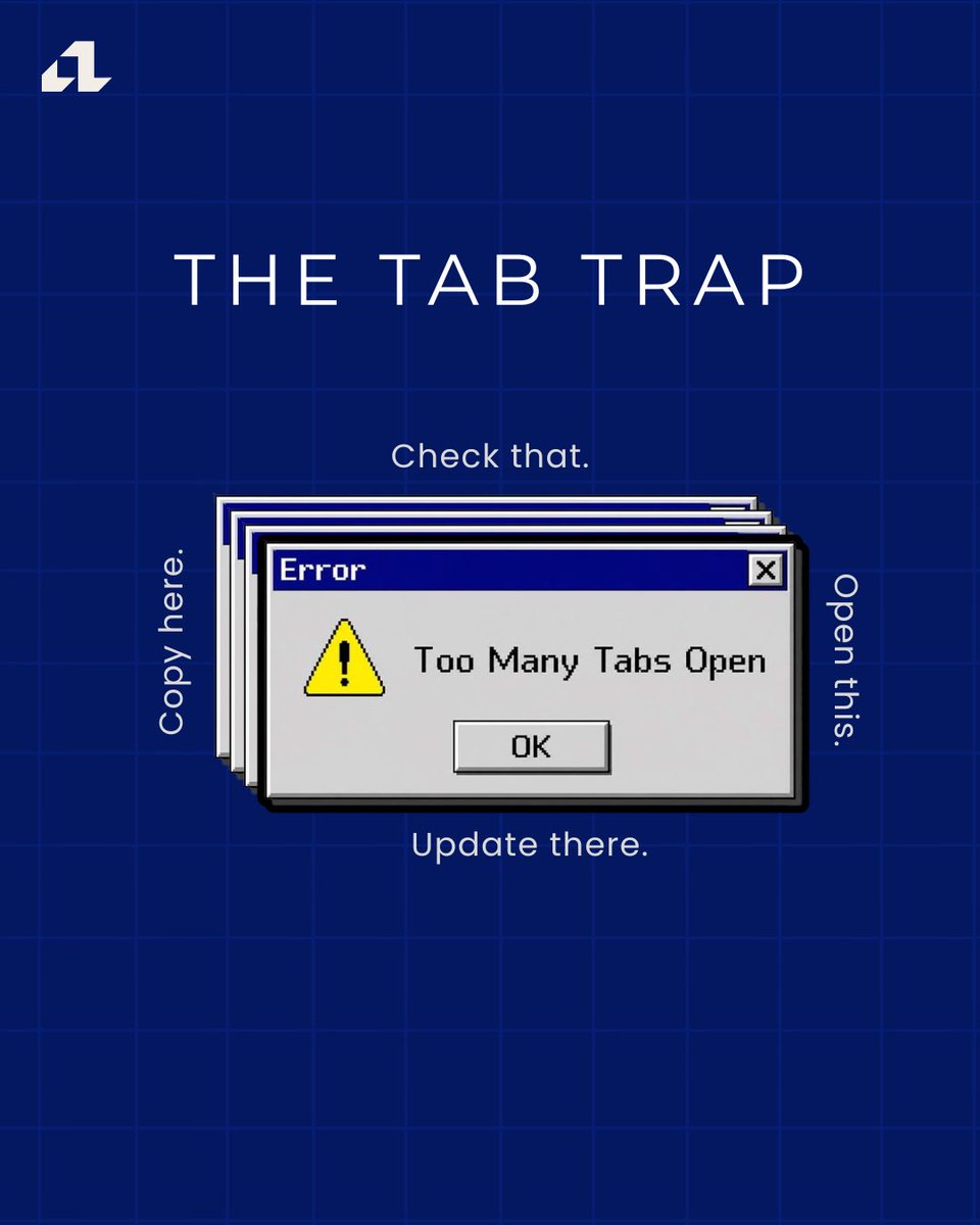 AntiLinearTech's tweet photo. One task. Five tabs. Three logins. Still not done.

When tools don’t connect, simple tasks can become unnecessary back-and-forth.

ALT takes the friction out of the process, so your team can focus on the work.

Ready to make your workflow work better? Link in bio.

#ALT https://t.co/WNaCVX9Pxu