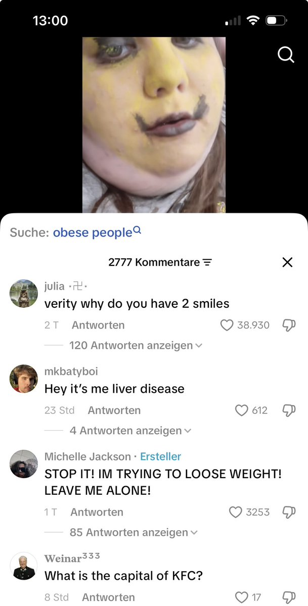 56diary's tweet photo. As funny as it might be when you type it out theres still a little kid behind the screen that most definitely doesnt have any fault for being obese https://t.co/WIj75AcEDG