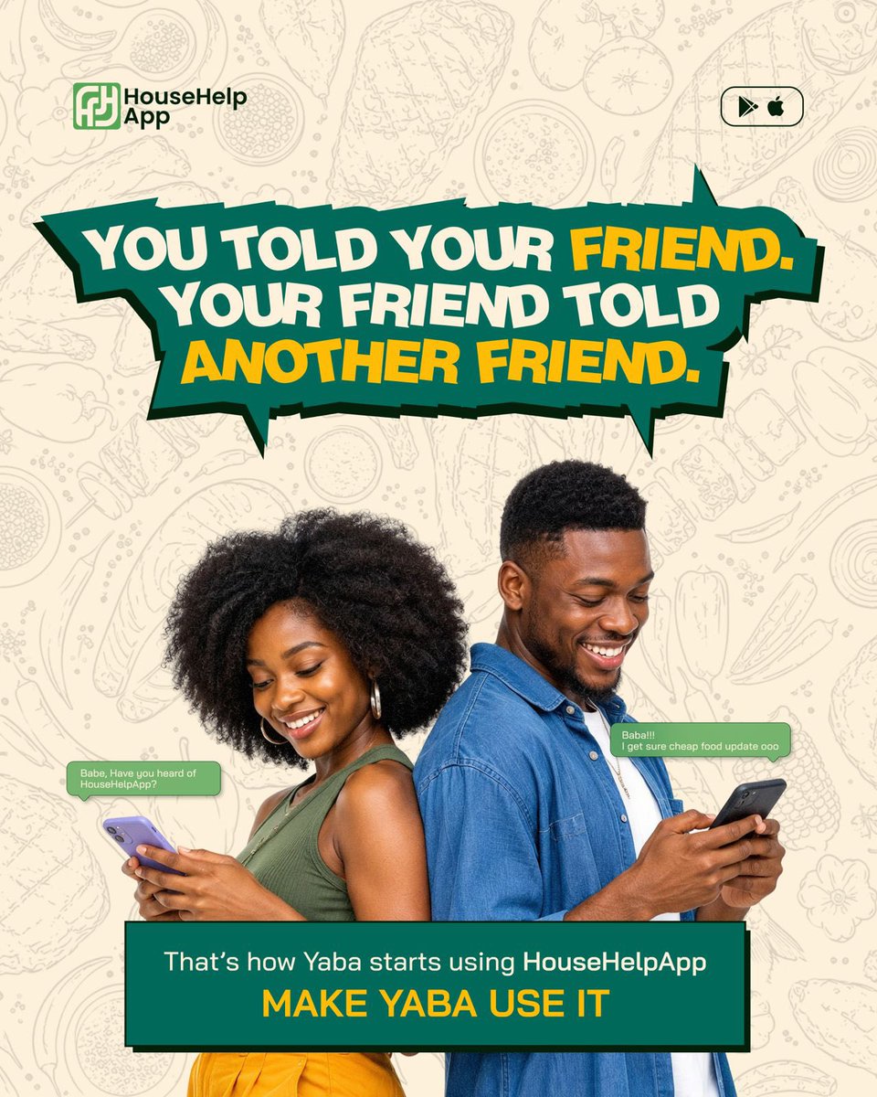 HouseHelpApp's tweet photo. Are you in Yaba still stressin about food? Stress no more, HouseHelpApp is here to save the day🤭

Download HouseHelpApp today and start ordering food, and you also get 70% off your first order🤭

#HouseHelpApp #bestfooddeliverypluginlagos #fooddelivery #goodfoodlesswahala https://t.co/CG5cBPuW44