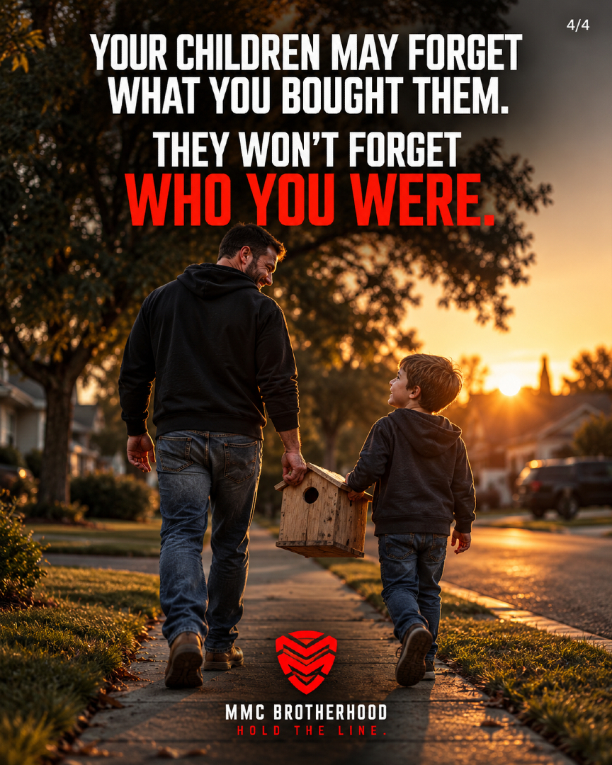 MMC_Brotherhood's tweet photo. Your kids are learning from more than your advice.

They are studying what gets your attention, how you handle pressure, how you treat people, and whether your actions match your words.

Presence is part of provision.

#UncommonMan #MMCBrotherhood #HoldTheLine #Fatherhood #BePresent #LeadByExample #DadLife