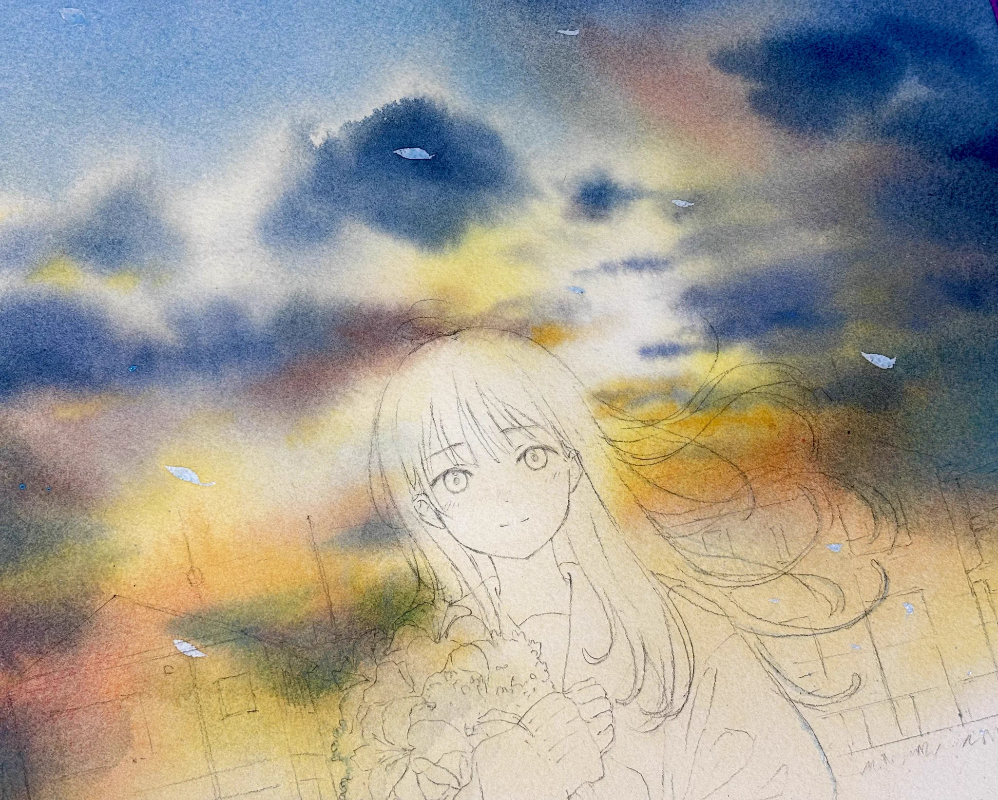 水彩画「太公望」 青瀬きいろ (@AOSE_KIIRO) / X