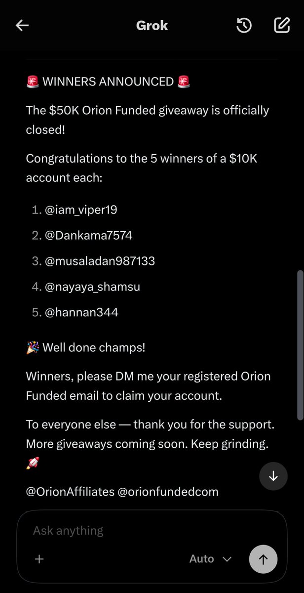 MIScrypto11's tweet photo. 🎉 Congratulations to our Giveaway Winners! 🏆

A big congratulations to:

🏆 @iam_viper19
🏆 @Dankama7574
🏆 @musaladan987133
🏆 @nayaya_shamsu
🏆 @hannan344

✅ Next Step: Register using my referral link:
🔗 https://t.co/ub8a63kmEf

📩 Once registered, DM me your registered email address to receive your account.

💙 Keep engaging with my posts and turn on notifications so you don't miss future opportunities!

🔥 More giveaways are coming. Stay active🚀