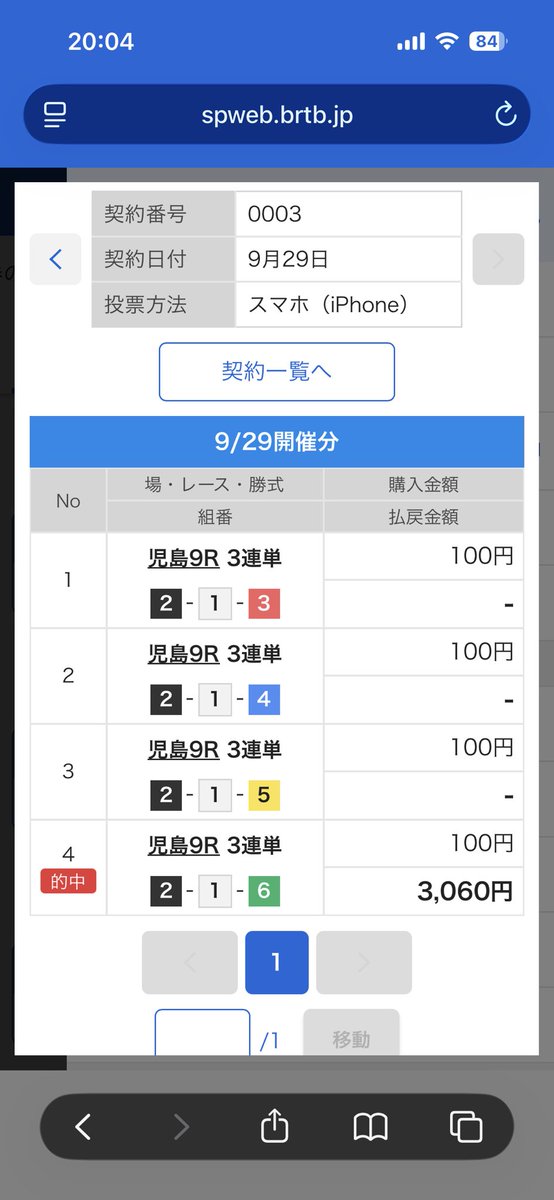 wahoo8080's tweet photo. こ〜いう的中って嬉しいわ。 https://t.co/i6iJ5X5hFs