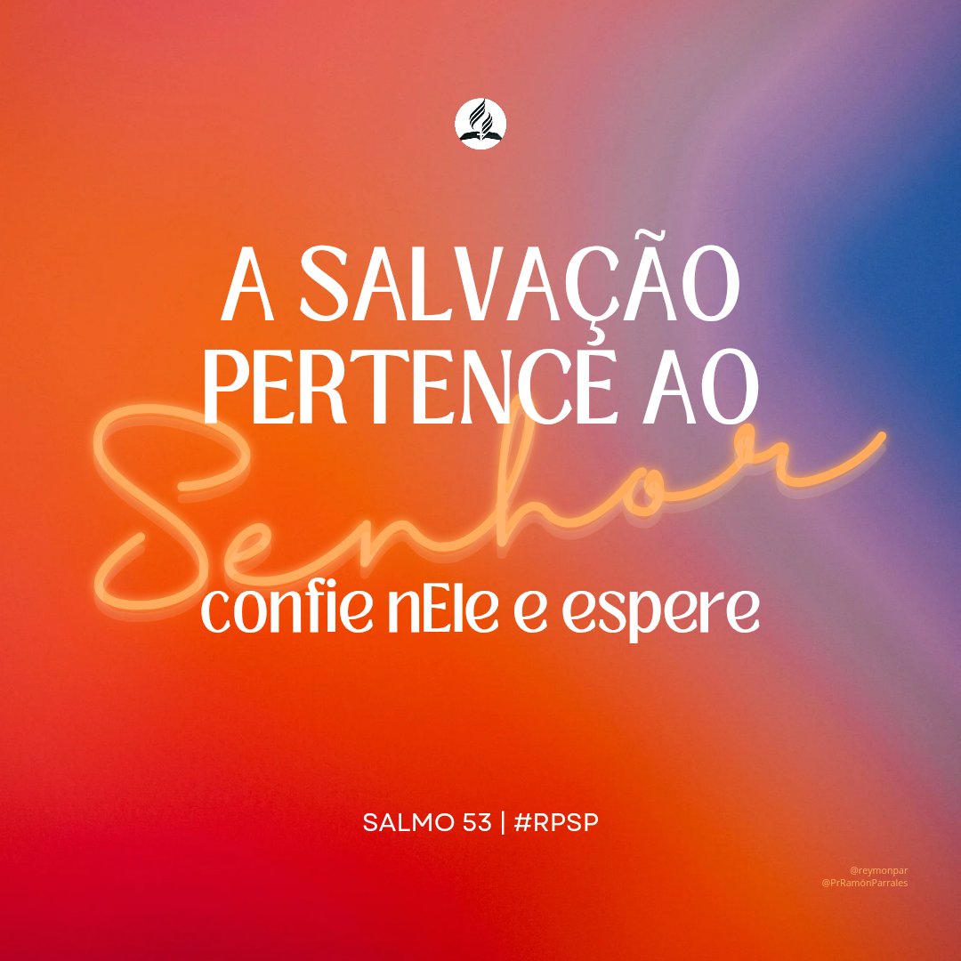 PrRamonParrales's tweet photo. La salvación pertenece al Señor; confía en Él y espera.

Salvation belongs to the Lord; trust in Him and wait.

#RPSP
#RBHW
#PrimeiroDeus
#PrimeroDios
#GodFirst https://t.co/zk56FMn4SY