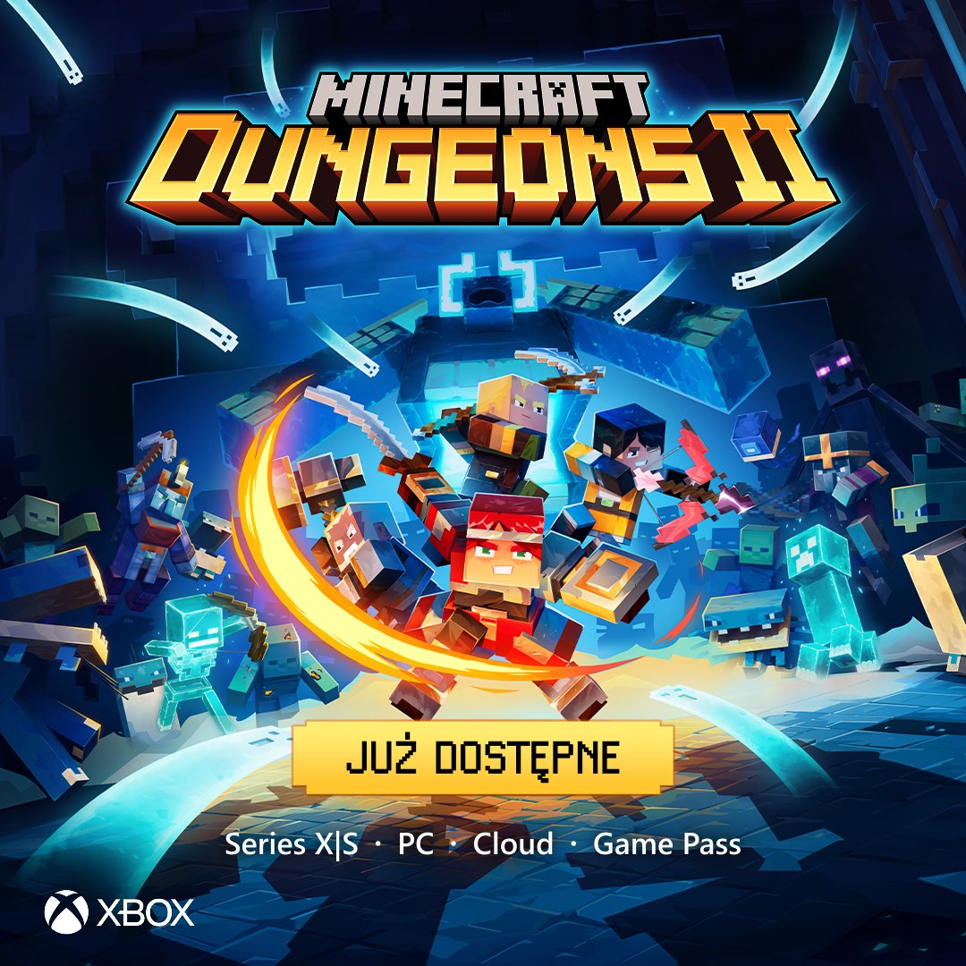 XboxPL's tweet photo. Uzbrój się i zbierz drużynę. ⚔️ 

Wyrusz już dziś do niezbadanych krain w Minecraft Dungeons II https://t.co/eEtaL1ndYm