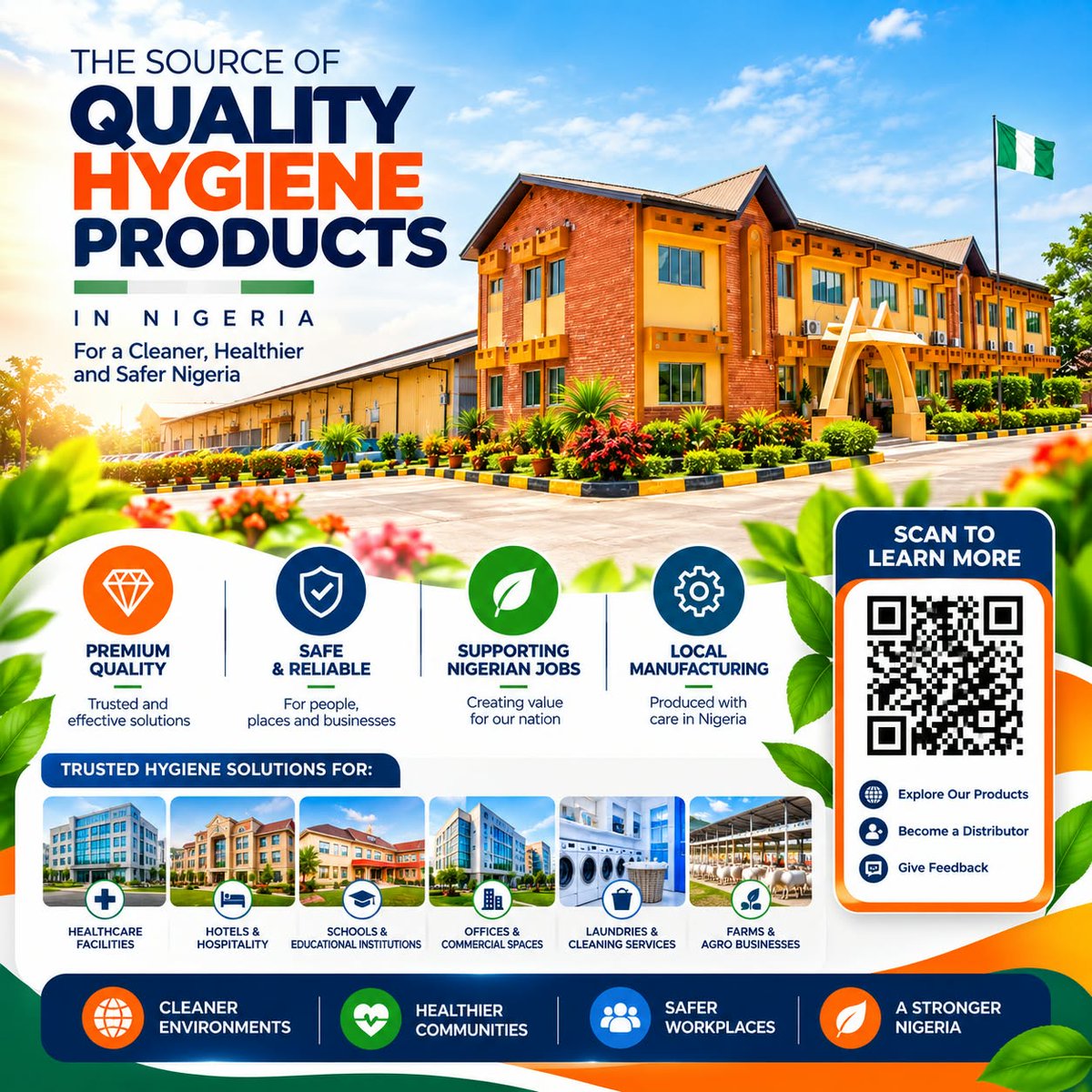 Morisonindustr1's tweet photo. Nigerian-made hygiene products for homes, businesses, and institutions.

Morison Industries Plc supports local manufacturing while serving sectors from healthcare and hospitality to education, commercial spaces, and agro-based businesses.

#MadeInNigeria #HygieneProducts #nigeria https://t.co/1fKjhnZtKs