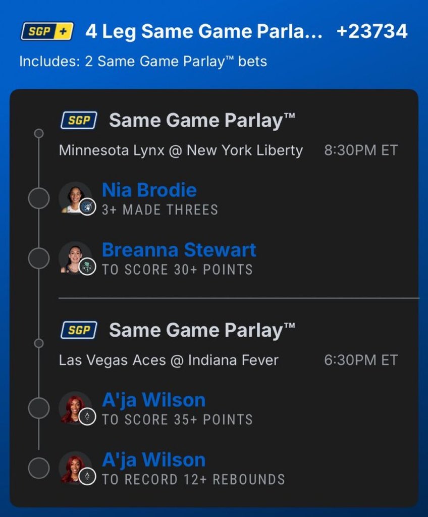 MLBNFLDiva's tweet photo. #WNBA LOTTO 🎰 🔥 

@Playbook (link to tail in comments 🔗) https://t.co/iVHSuzcdfk