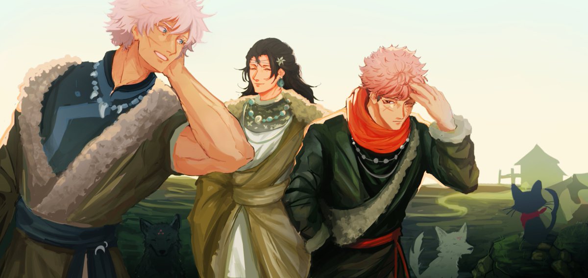 axisugu's tweet photo. In collaboration with @yuanyuans_milk and @sanggchu for #GoGeFanFest Vol. 2. The theme was Omegaverse, and our prompt was Pack Bonding! 🤍

#五夏 #satosugu https://t.co/65UekMZ9jH