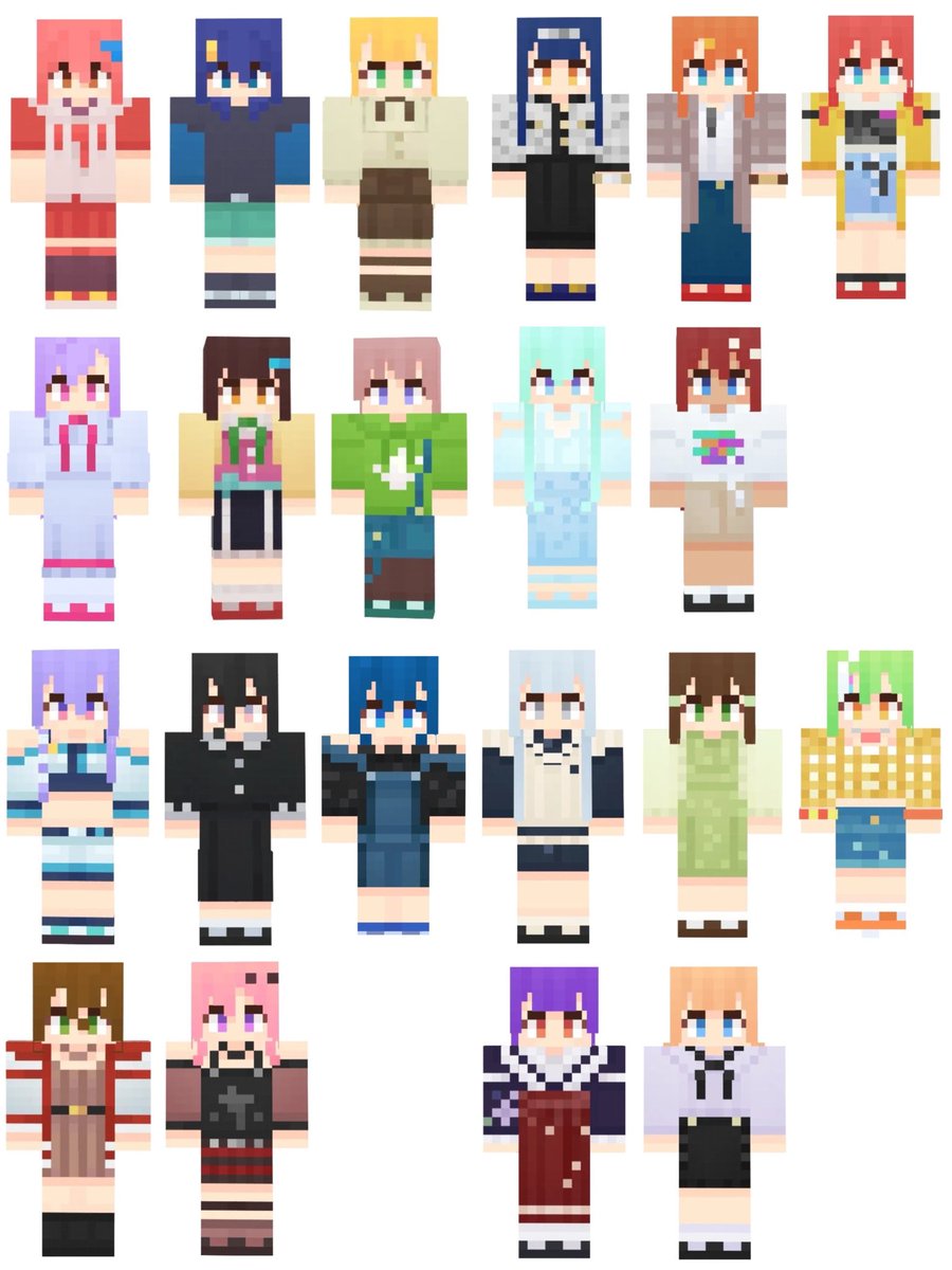 Rinchan_Sumi's tweet photo. 去年作ったユメステ全キャラのマイクラスキン再掲します！よかったら使ってください！
ユメステお疲れ様でした…！3年間本当にありがとう！！

ダンロードはこちら↓
https://t.co/RuciTJh7U2
(下にスライドしたら、全キャラのスキンが出てきます！) https://t.co/lLWUKSRrf2