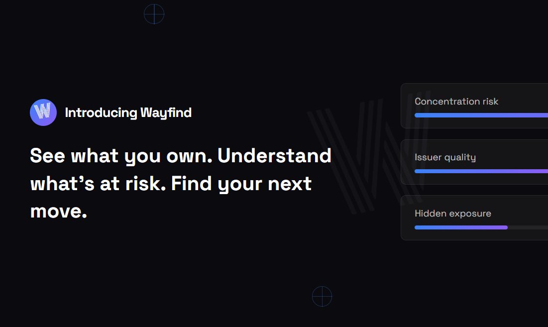 WayfindZZZ's tweet photo. @xStocksFi. @Ondo. bStock. @PreStocks 

Tokenized equities are coming onchain.

But they’re not just crypto tokens.

𝗪𝗮𝘆𝗳𝗶𝗻𝗱 is an AI risk engine built to help investors understand what they actually own — and what they might be missing.

Live ↓
https://t.co/fxl8popktu https://t.co/qniU1wA6x3