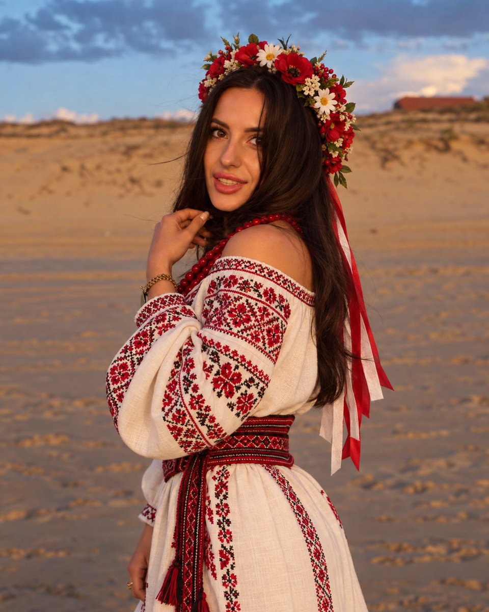 yulikay's tweet photo. Ask GPT:

‘Dress me in the traditional costume of the country I look like I’m from’ 

Looks pretty accurate 🤭🇺🇦 https://t.co/EFyEjw1Xn6