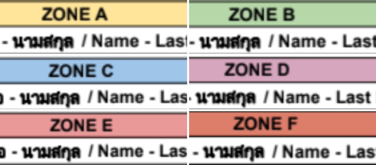 callmem4may's tweet photo. เห็นว่าแยกเป็นโซน
ZONE A 320คน
ZONE B 320คน
ZONE C 320คน
ZONE D 320คน
ZONE E 320คน
ZONE F 320คน
น่าจะแนบผัง วิธีการเข้าโซนหรือผังเลขที่นั่งมาด้วยนะ https://t.co/Vec4mksf7E