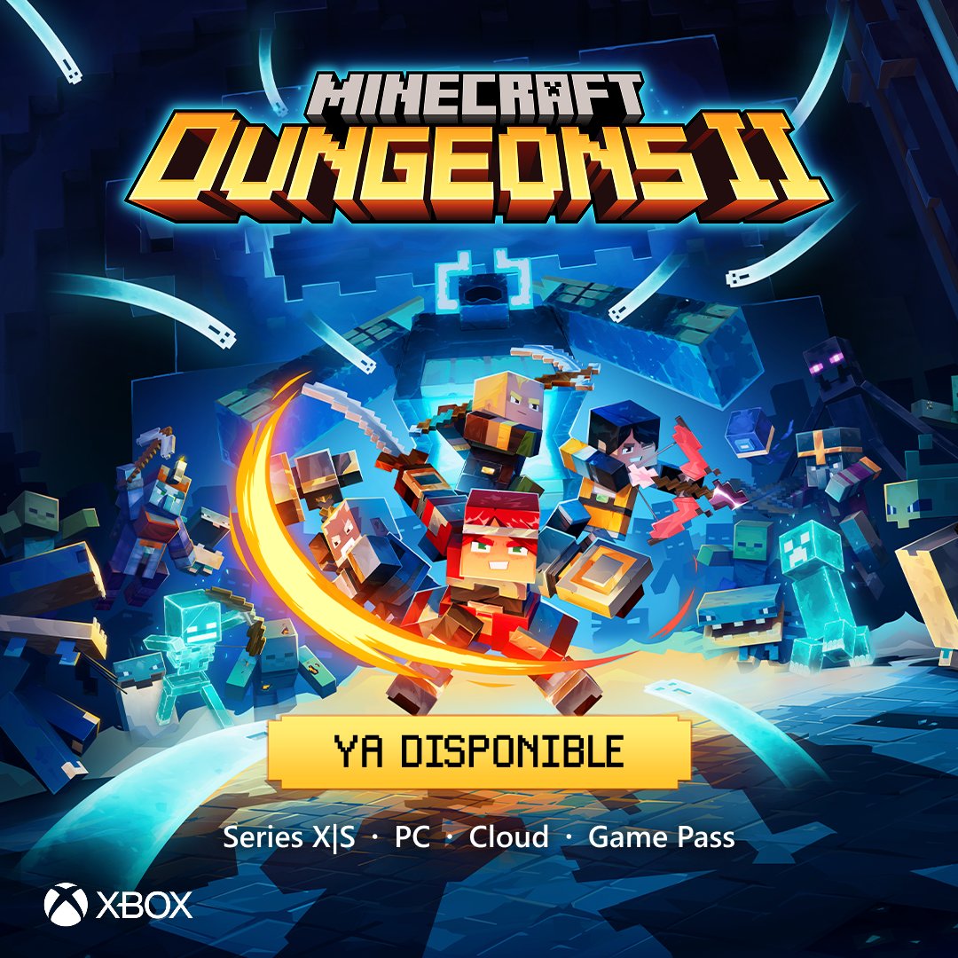 Xbox_Spain's tweet photo. Prepárate y forma equipo ⚔️ 

Adéntrate en tierras inexploradas en Minecraft Dungeons II hoy. https://t.co/Pt45M3DsWZ