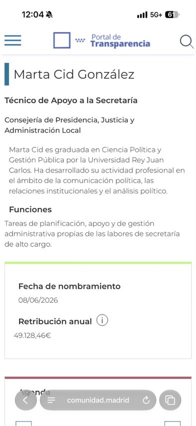 margar35952's tweet photo. @martacidg Con tu sueldazo, sin titulación ni experiencia salvo ser del PP, debes estar muy contenta, 50.000 pavos siendo secretaria, pues te aseguro que los titulados universitarios ganan  el básico interprofesional https://t.co/rmedDOG9N3