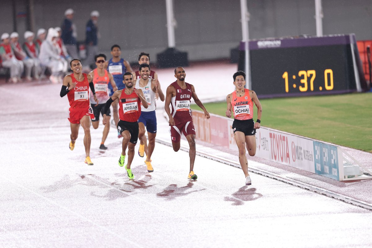 Getsuriku's tweet photo. #名古屋アジア大会
男子800ｍ
落合晃（駒大）
この種目で日本勢64年ぶり金メダル🥇！！！
危なげない王者の走りで大会記録を0.97秒更新する1分44秒48✨✨✨

萬野七樹（関大）は1分47秒59の7位 https://t.co/BI4bjPSlyZ
